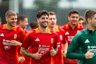 Dominik Szoboszlai of Hungary trains with his teammates ahead of their side's first Euro 2024 match against Switzerland in Cologne, Germany.