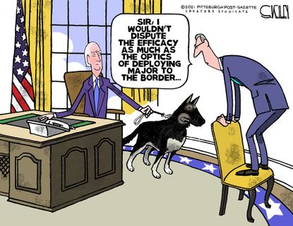 Political Cartoon U.S. biden border major