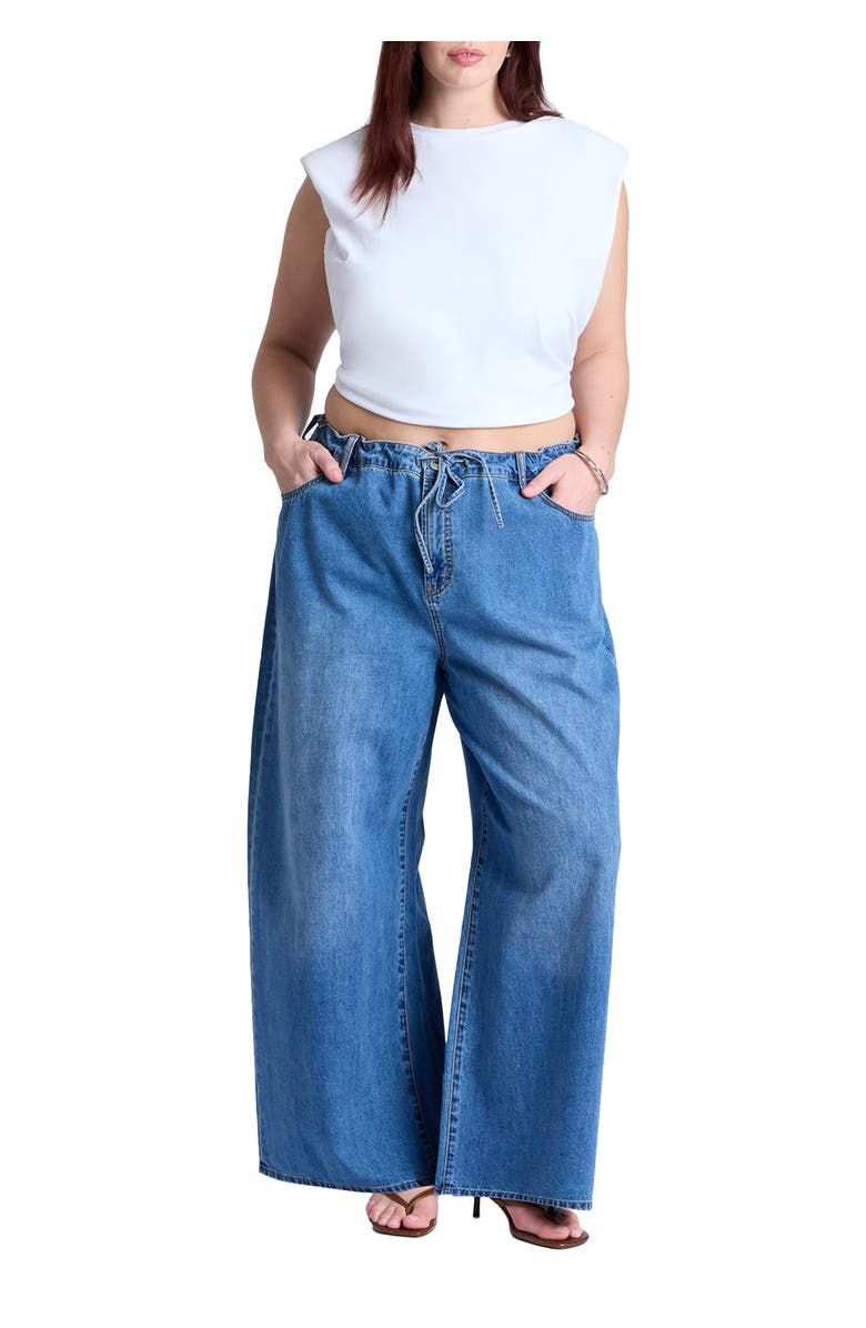 Drawstring Waist Lightweight Jean