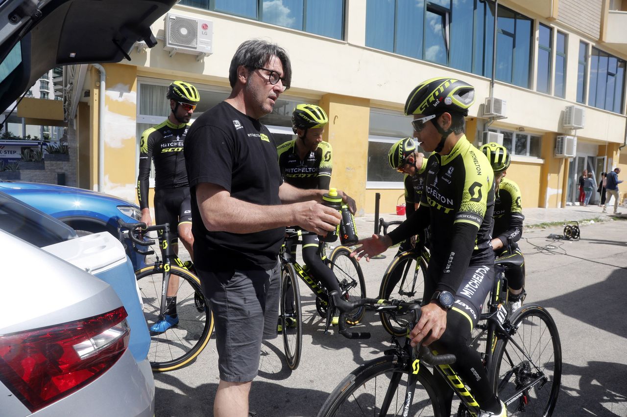The Mitchelton-Scott riders head out for a spin