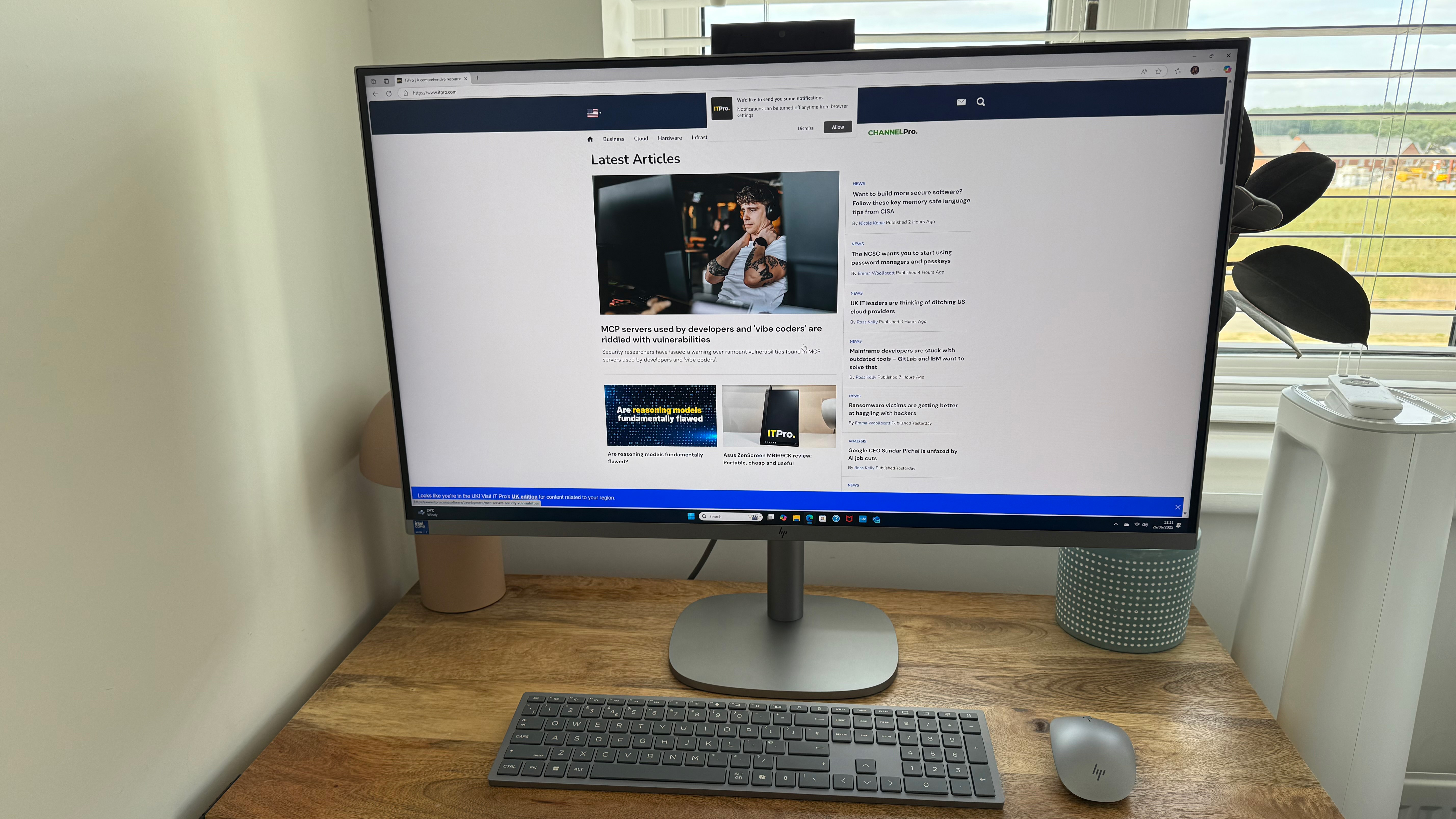 The HP OmniStudio X on a desk