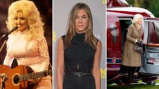 L-R: Dolly Parton, Jennifer Aniston, Queen Camilla