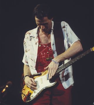 Adrian Belew performs with 'David Bowie' at the Fresno Convention Center in Fresno, California on April 2, 1978.