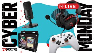 Selection of products on a Cyber Monday background