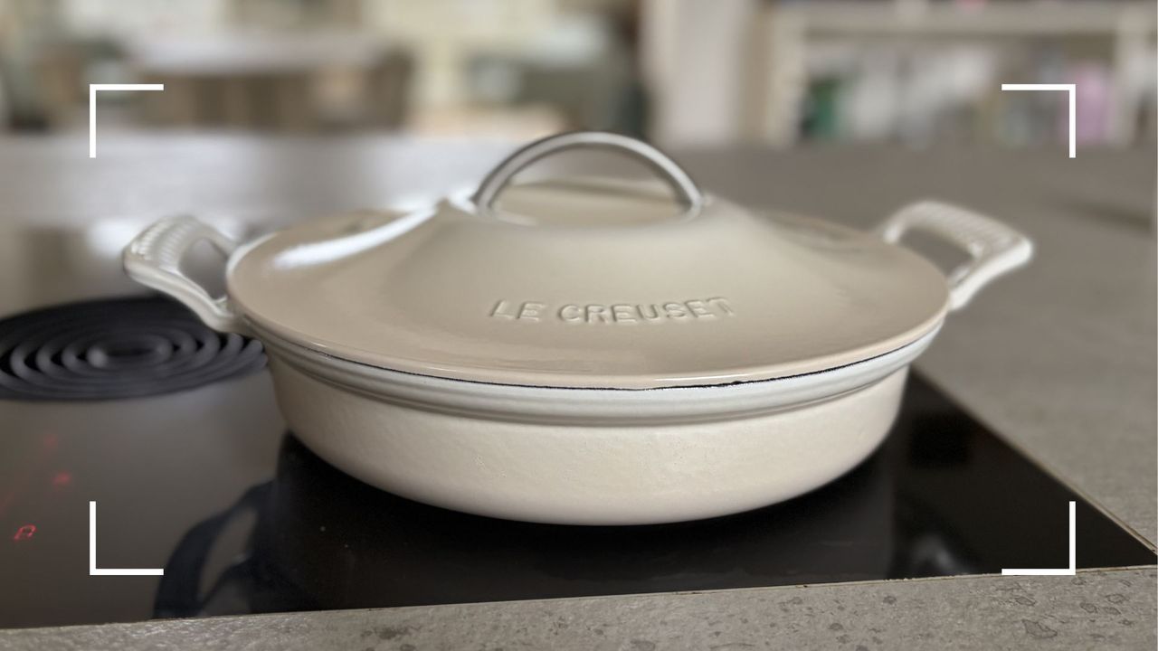 Le Creuset Modern Heritage Casserole Dish on a cooker top