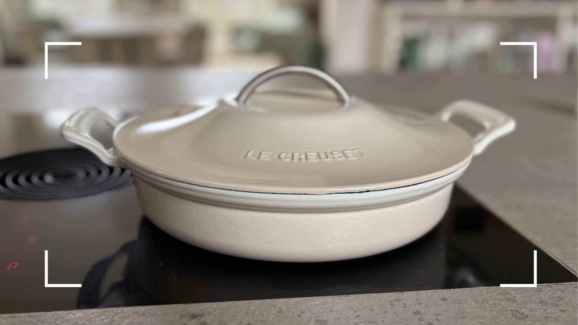 Le Creuset Modern Heritage Casserole Dish on a cooker top