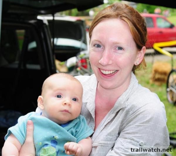 Jeremiah Bishop's support team - wife Erin and son Conrad
