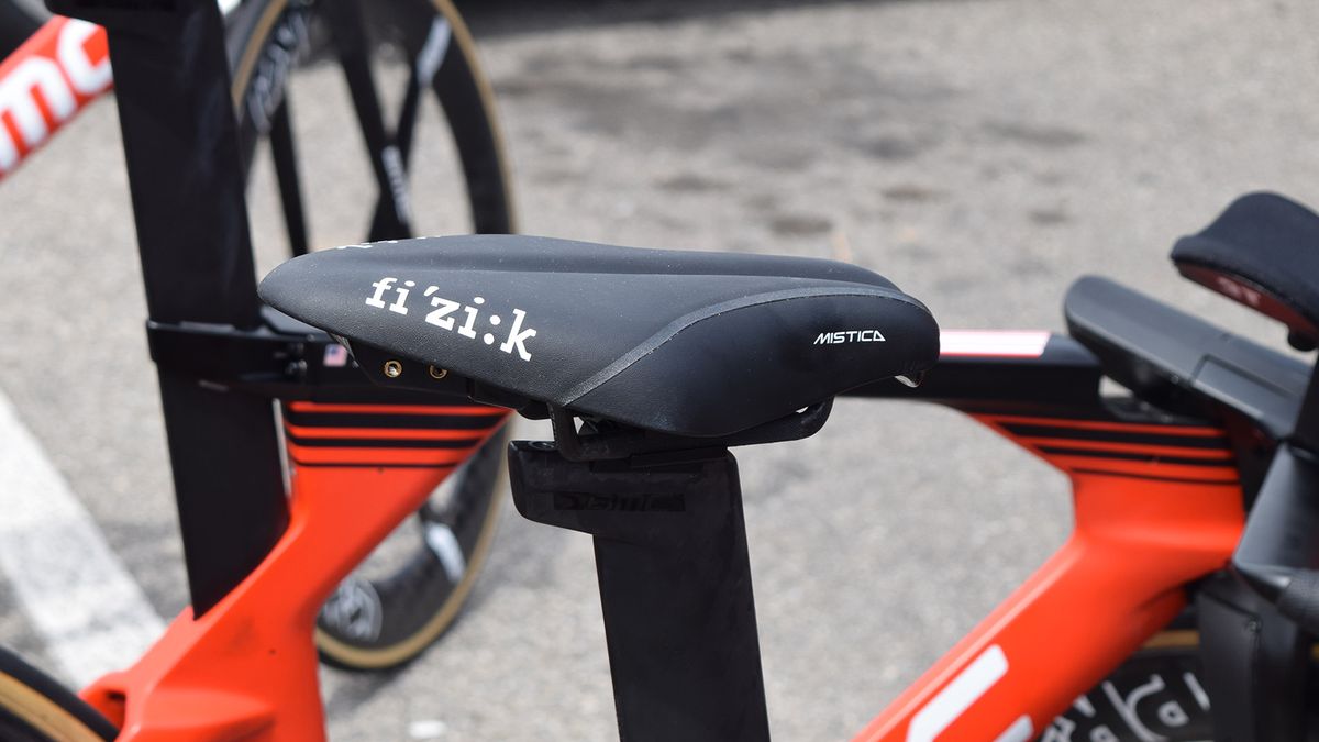 Plenty of riders opt for triathlon-specific saddles for time trialling with this Fizik a popular choice