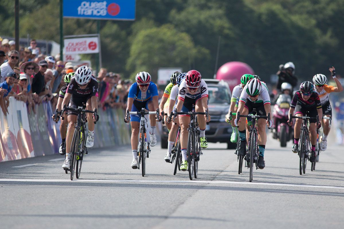 Eugenia Bujak (BTC City Ljubljana) takes a photo finish victory