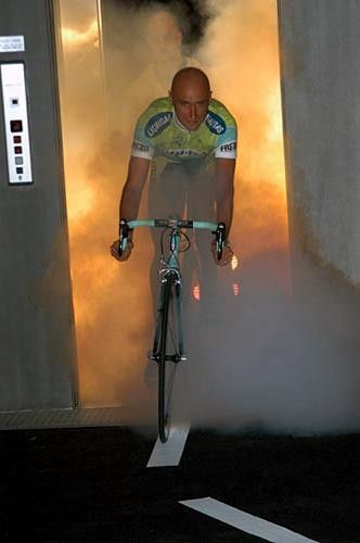 From the smoke...