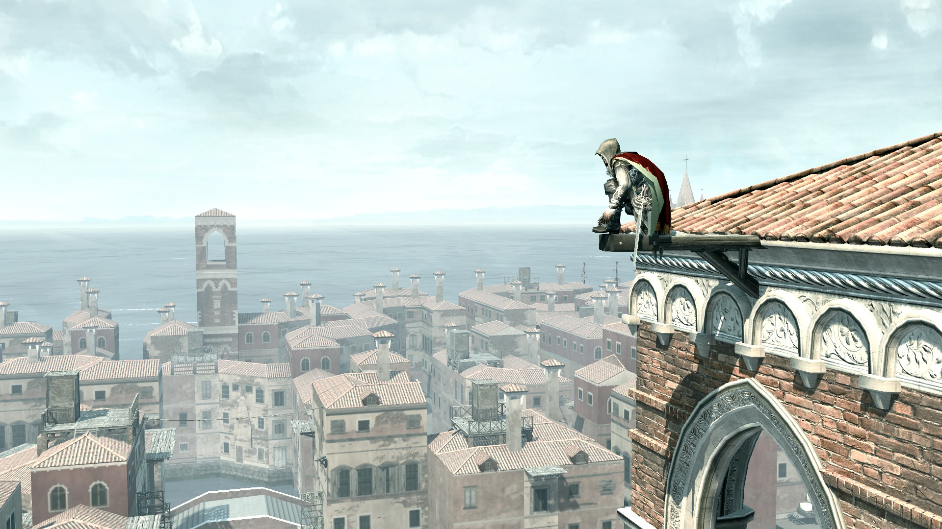 Ezio bir İtalyan şehri üzerinde