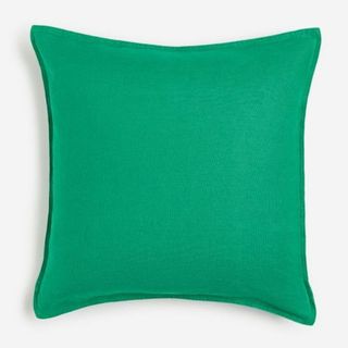 H&M Home green linen cushion cover