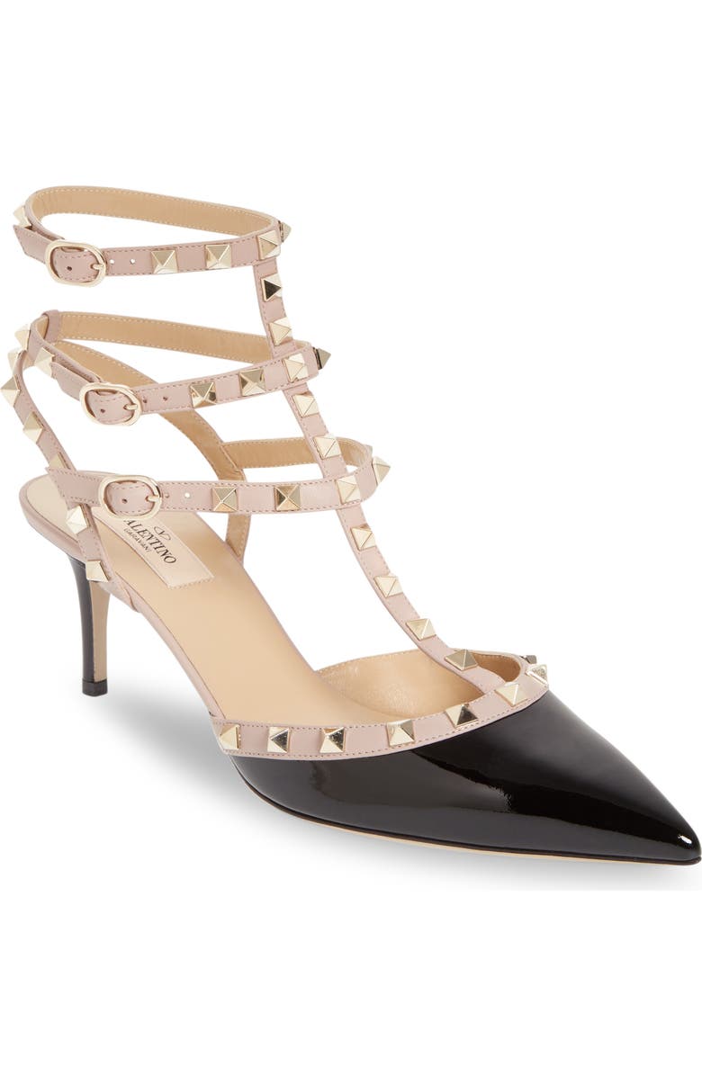 Rockstud Strappy Pointed Toe Pump