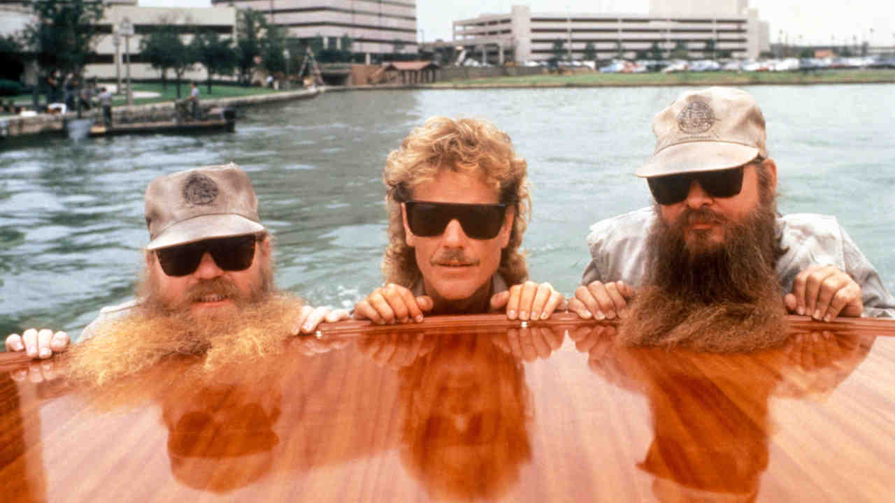 ZZ Top posing for a photograph in 1985