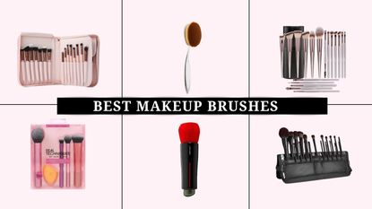 best makeup brushes: collage image of Artis, Real Techniques, Morphe, and more