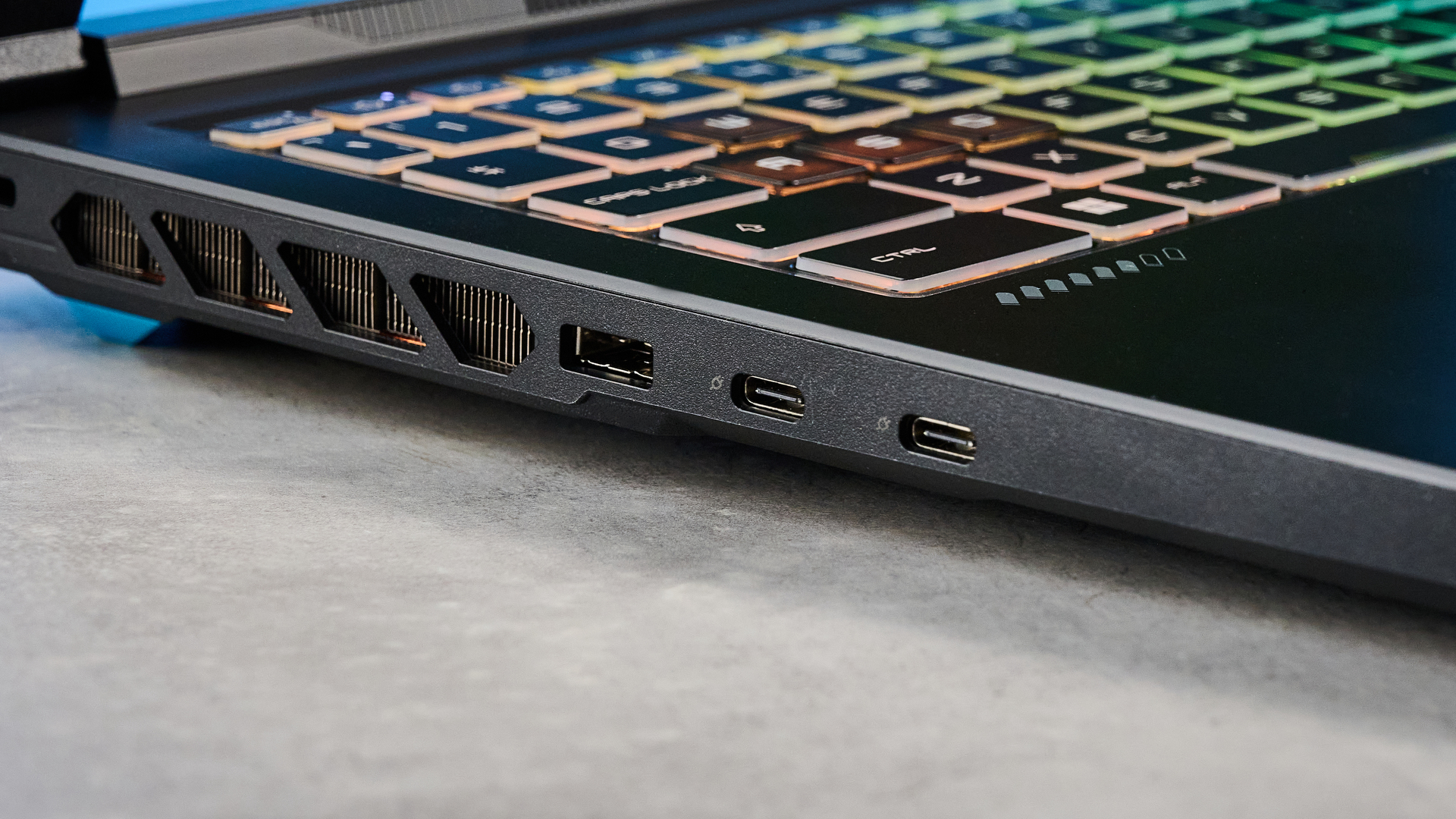 A black MSI Crosshair 16 HX E14W gaming laptop
