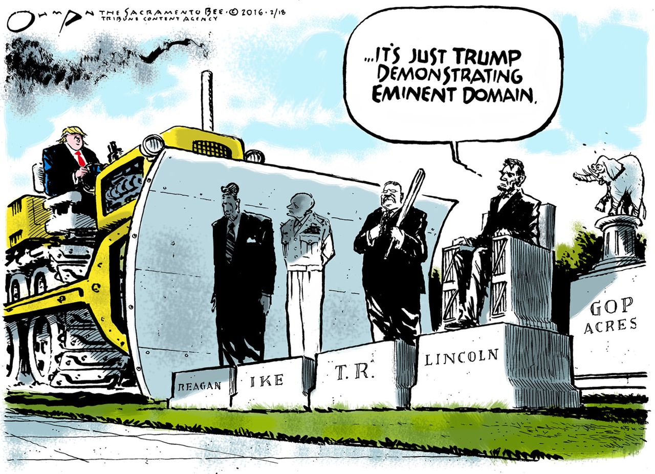 Political Cartoon U.S. Trump 2016