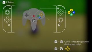 Nintendo Switch Online menu showing the N64 button layout