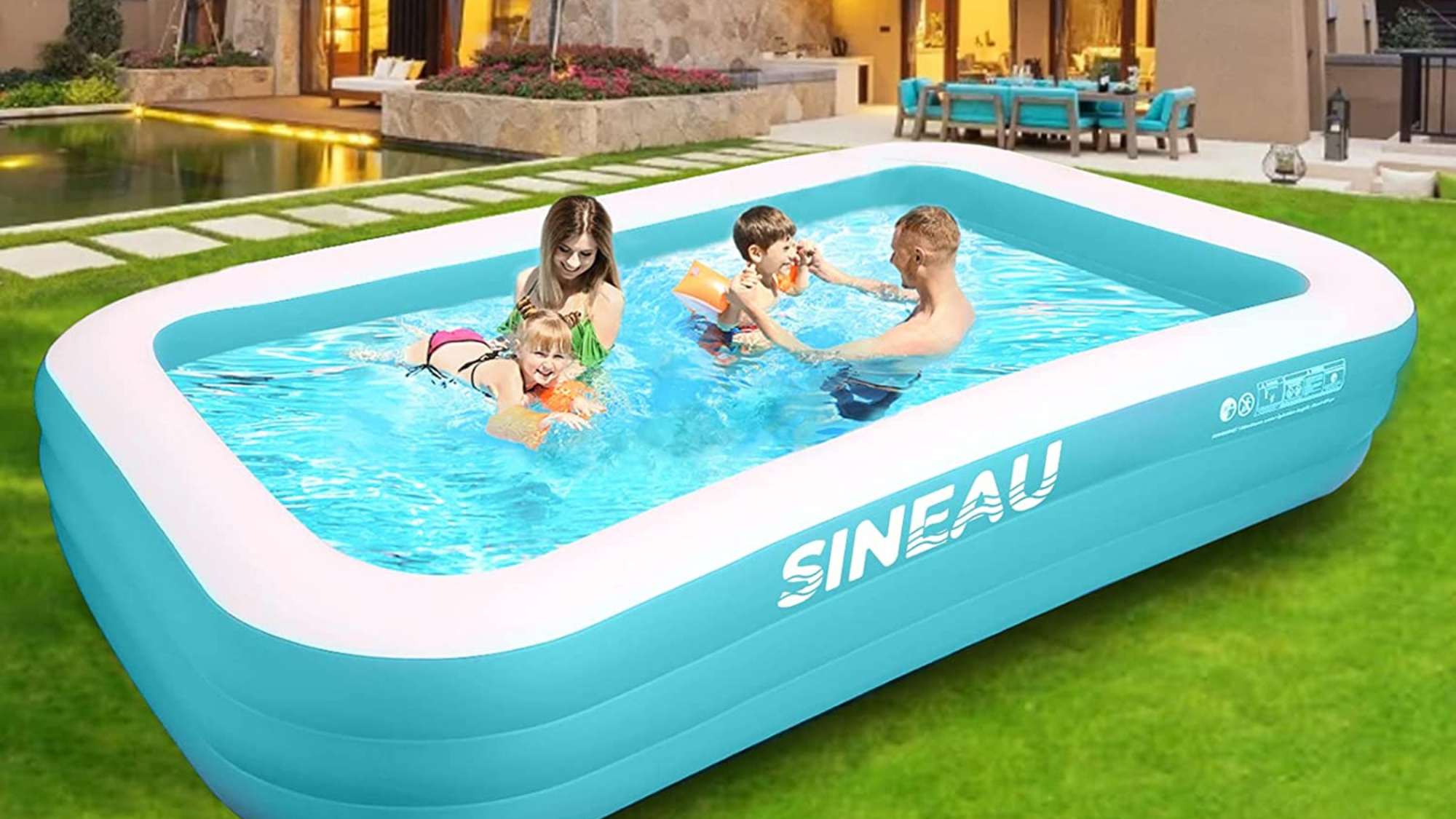 Image of SINEAU Inflatable Pool for Kids and Adults