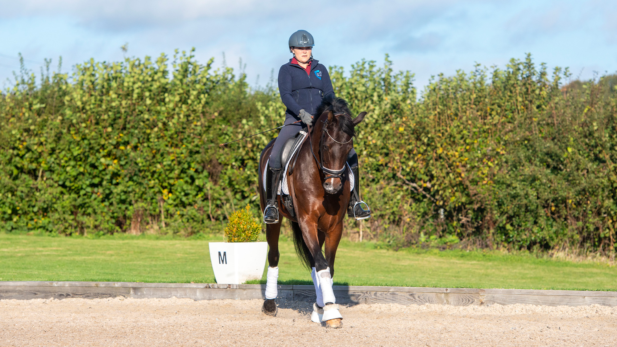 Rider demonstrating spiral circles exercise