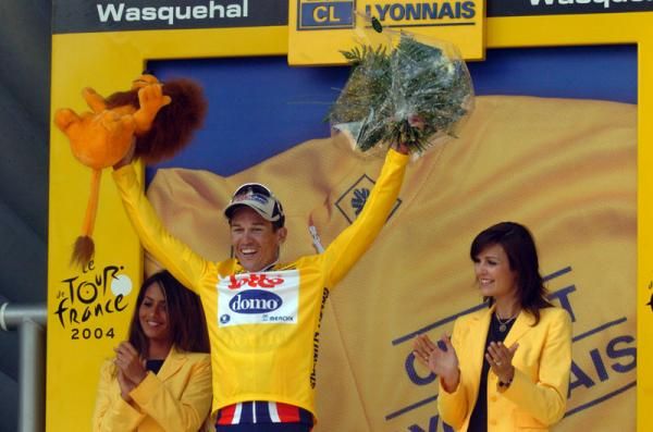 Pulling on yellow at the Tour de France in 2004
