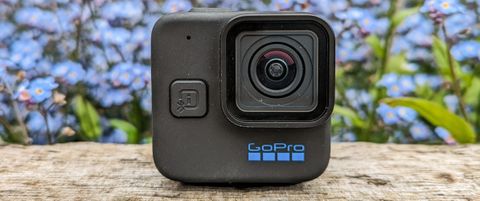GoPro Hero 11 Black Mini on a garden wall