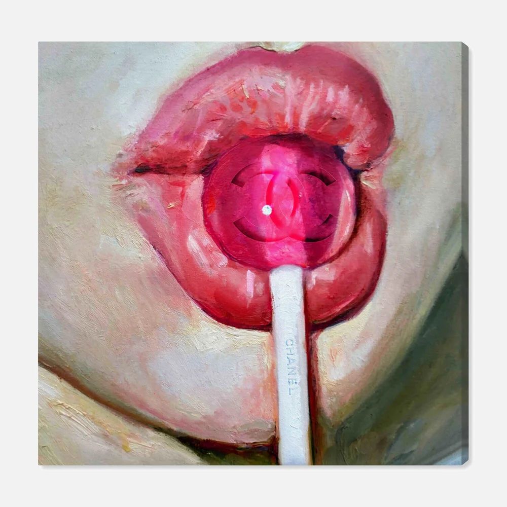 Wall Art Canvas dengan Lollipop