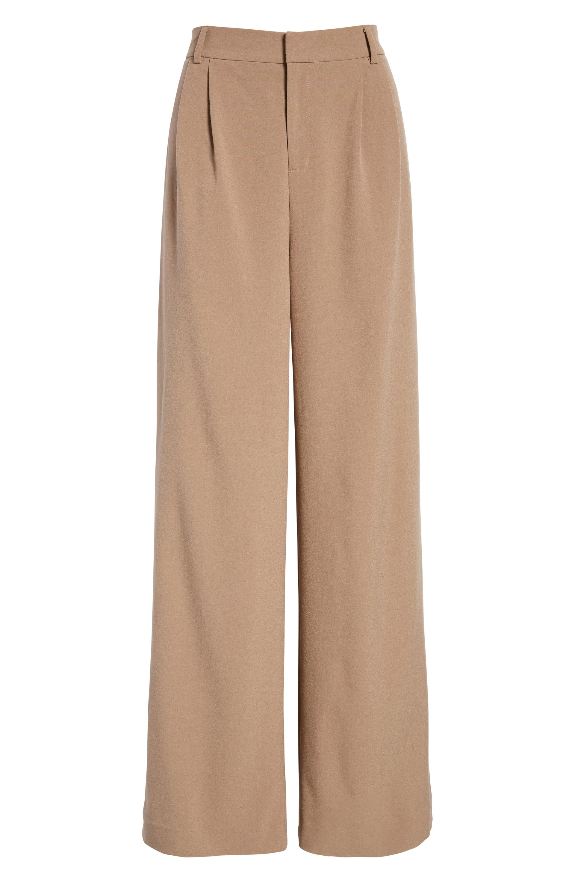 Relaxed Waist Wide Leg Trousers