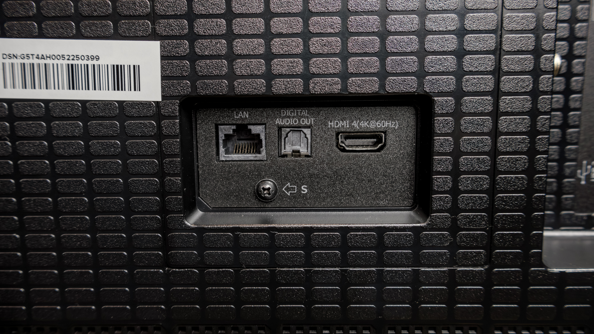 The ports on a Hisense QD7 Mini LED TV