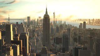 AI world building; a New York skyline created in CityBLD