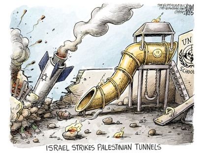 Editorial cartoon world Palestine Israel