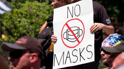 An anti-mask protester.