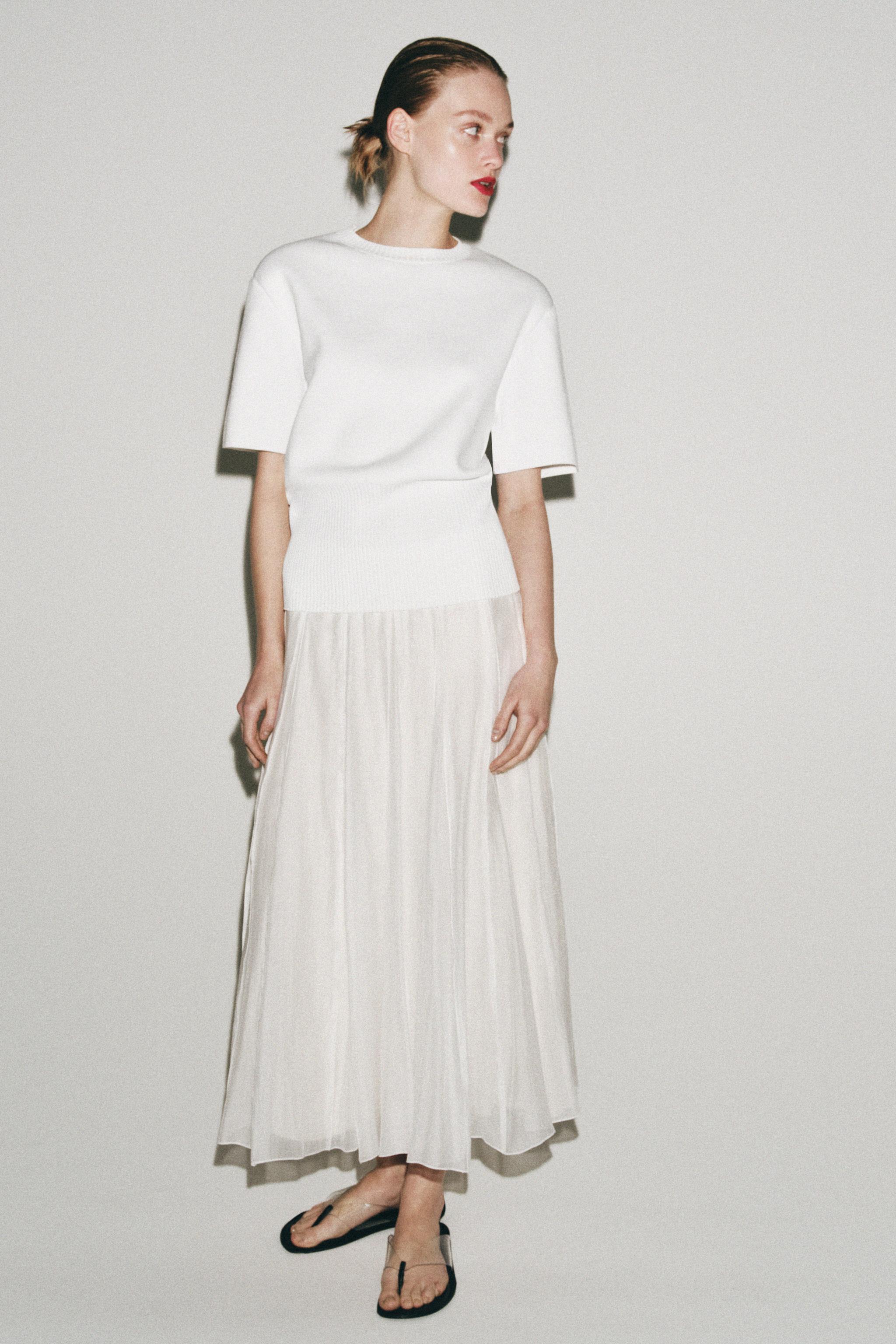 Zw Collection Contrast Flowing Skirt