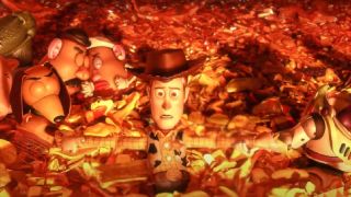 The toys staring down at the incinerator in Toy Story 3.