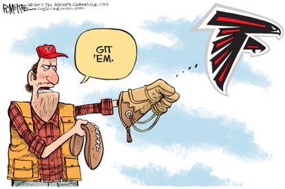 Editorial Cartoon U.S. Falcons Patriots superbowl