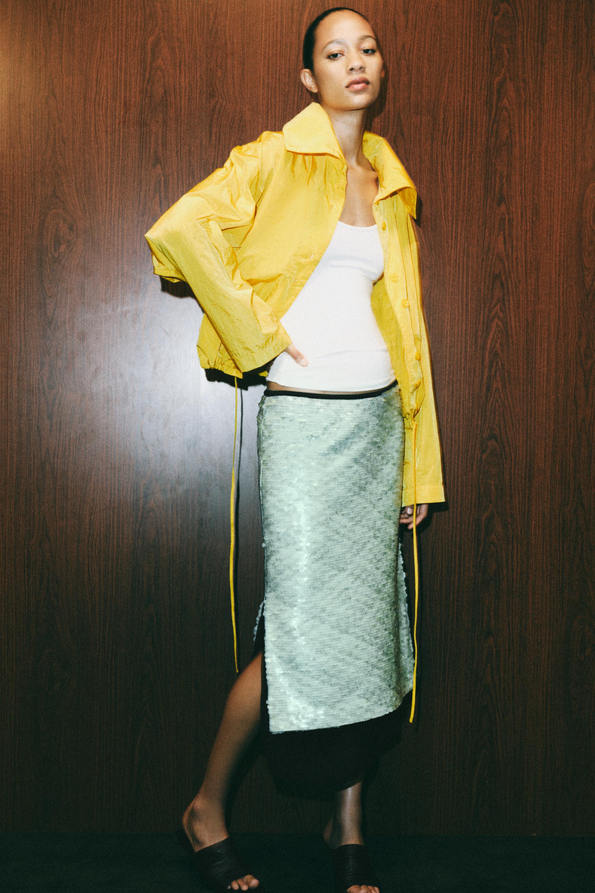 Zw Collection Sequined Skirt - Sea Green - Xs