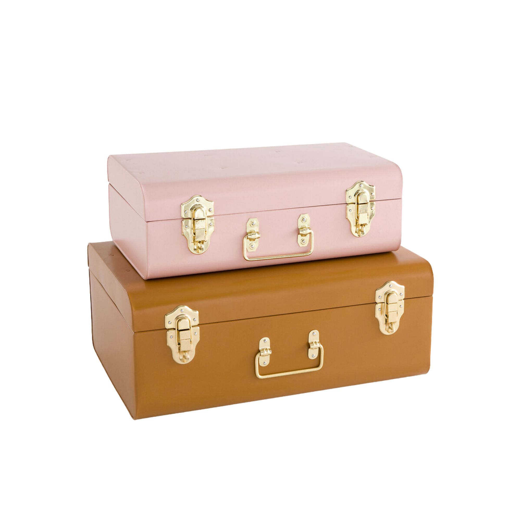 LA REDOUTE INTERIEURS, Masa Metal Trunks, Set of 2