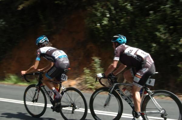 Morton leads Jamieson up the Gibraltar climb.
