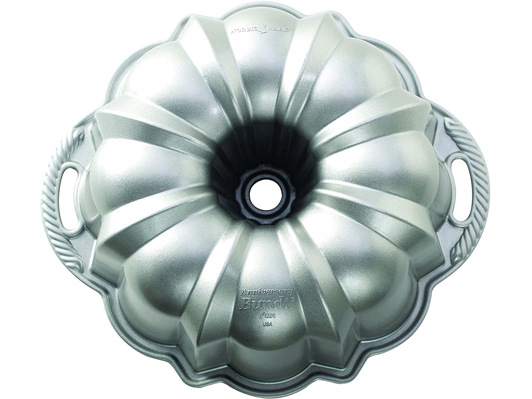 silver bundt pan with handles