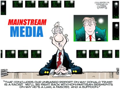 Political Cartoon U.S. Trump mainstream media