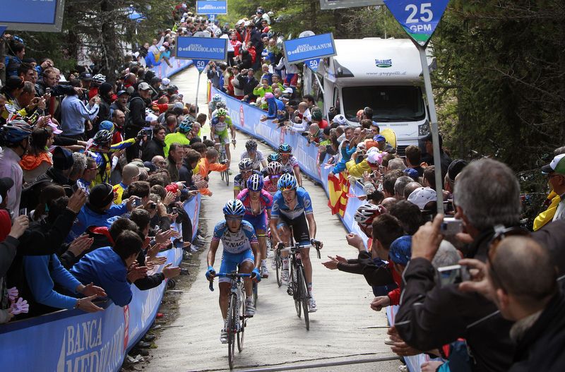 The Mortirolo played an important part in the 2012 battle for the maglia rosa