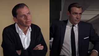 Frank Sinatra in Ocean's 11 and Sean Connery in Goldfinger, pictured side-by-side.