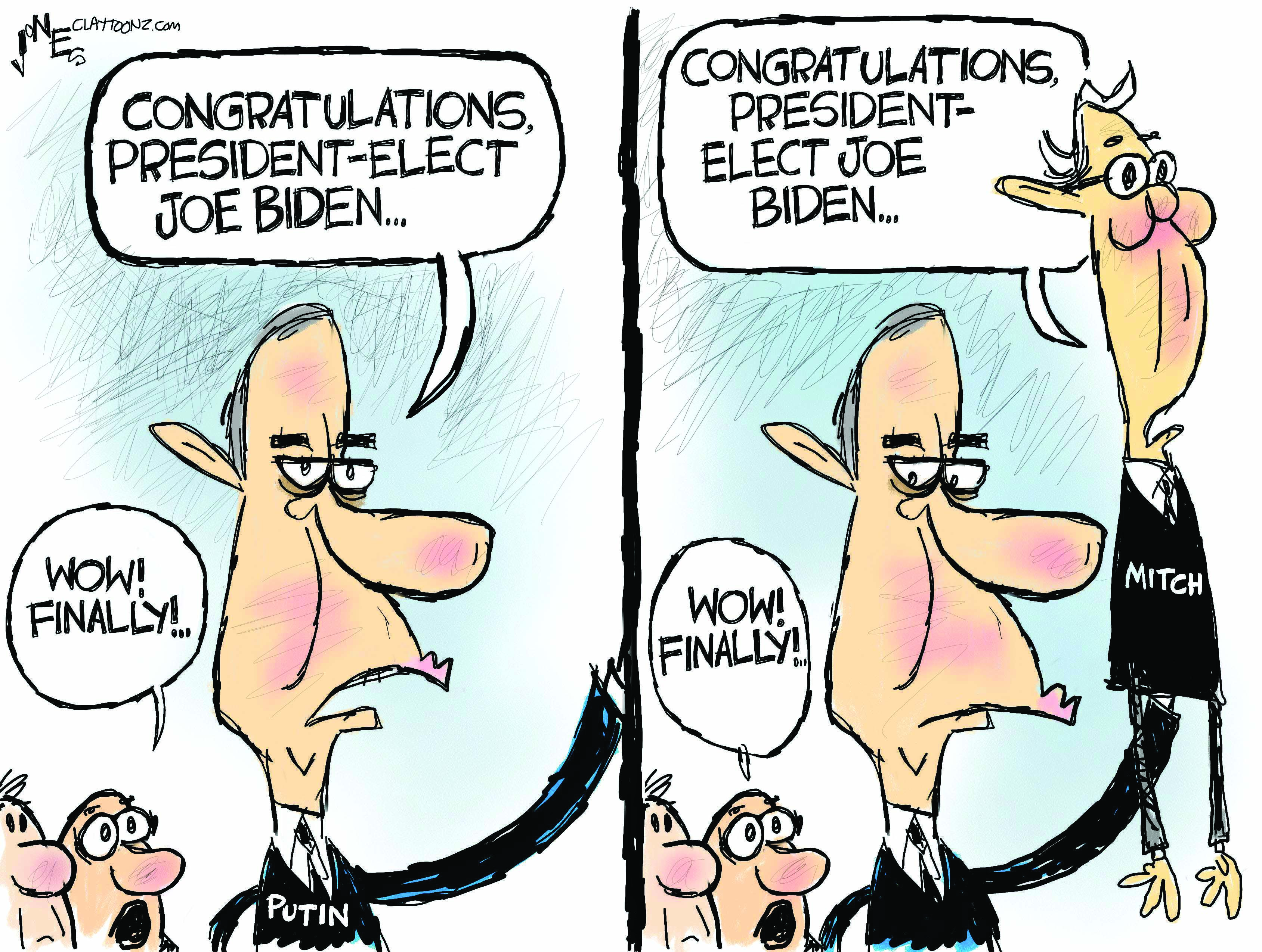 Political Cartoon U.S. Trump Biden McConnell Putin 