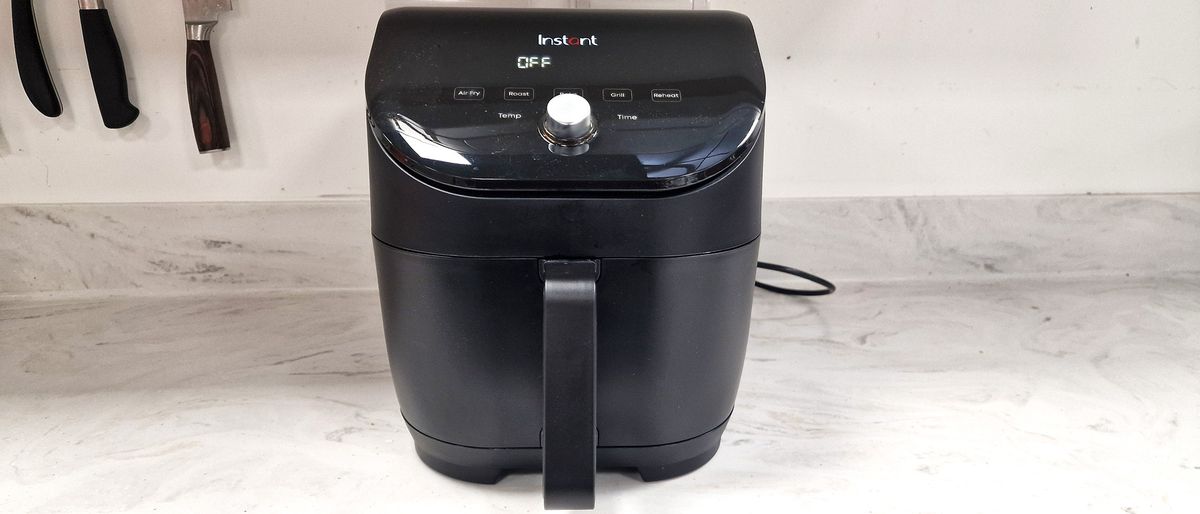 Instant Vortex Slim XL Air Fryer in a white kitchen