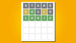 Wordle answer 677 on a yellow background