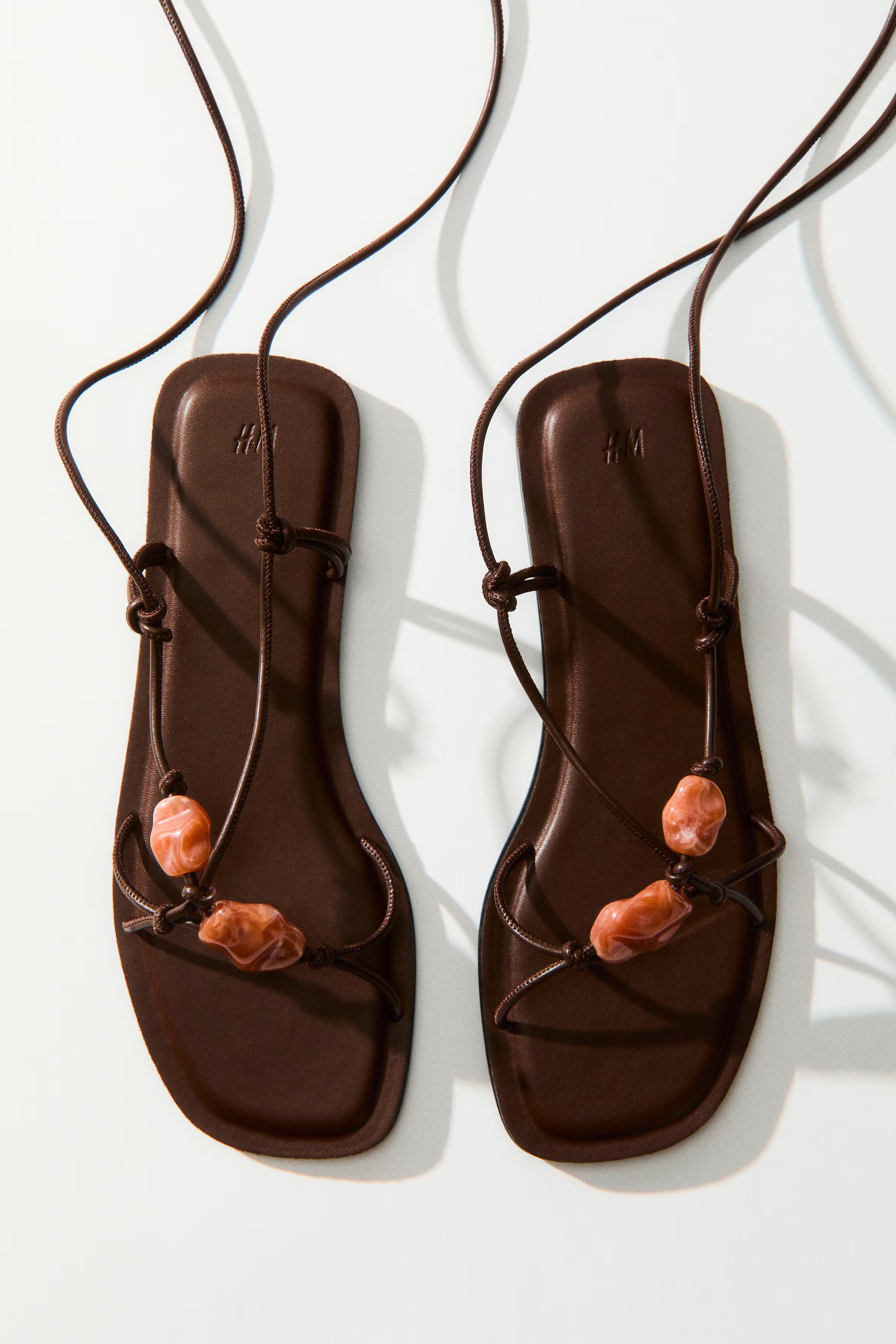 H&amp;amp;M, Bead-Detail Strappy Sandals