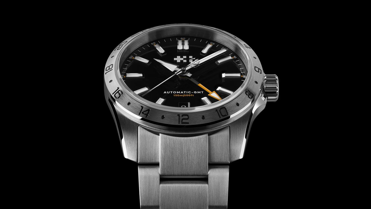 The Christopher Ward C63 Sealander GMT 36mm on a black background
