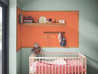 Nursery painted with colours from Dulux