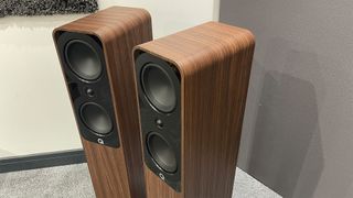 Q Acoustics 5050 floorstanding speakers from front/top