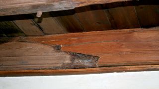 A scarf joint repair to a timber beam
